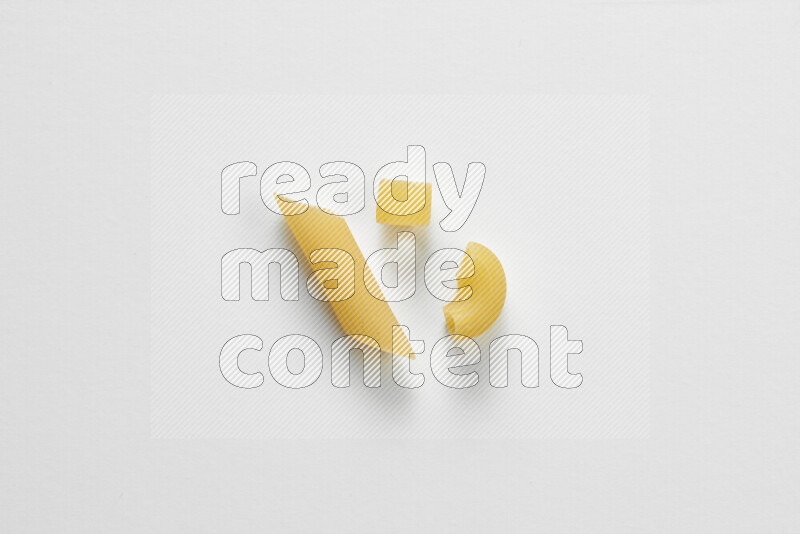 Different pasta types on white background
