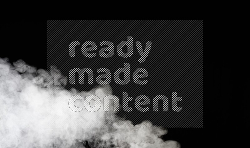 irregular white smoke on black background.