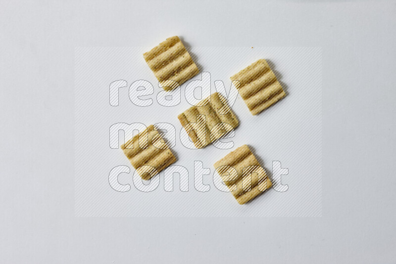 Crackers snacks on white background