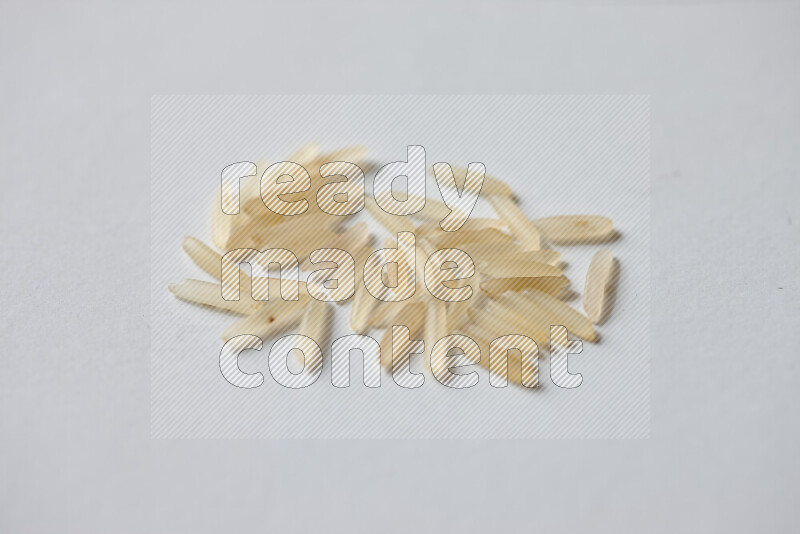 Basmati golden rice on white background