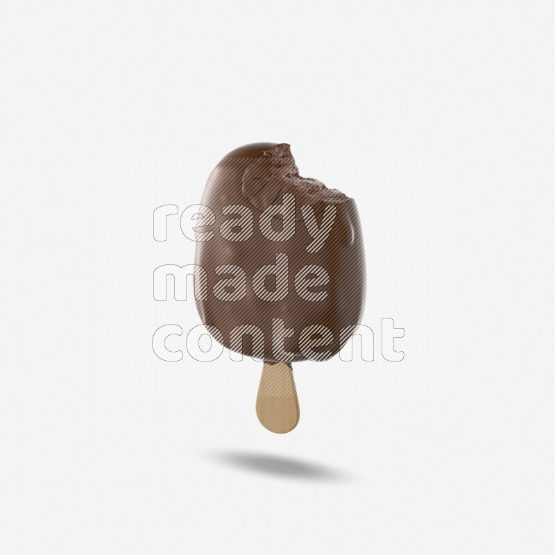 Chocolate ice cream stick mockup isolated on white background 3d rendering