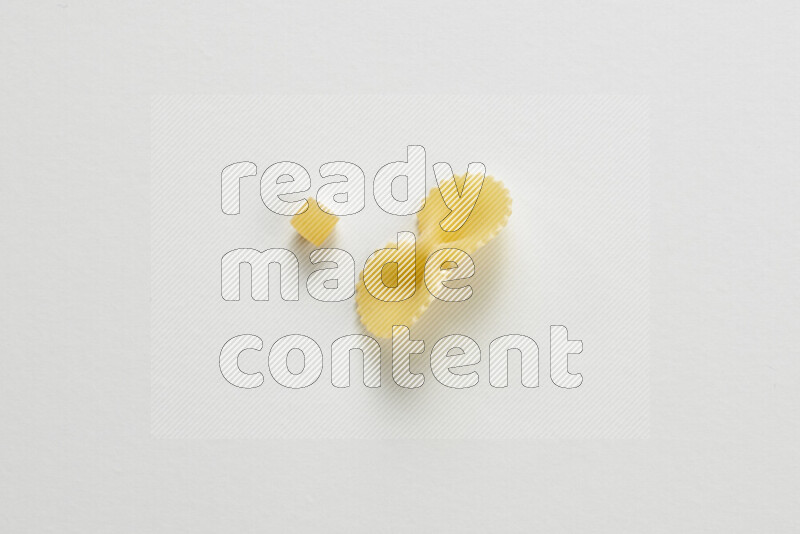 Different pasta types on white background