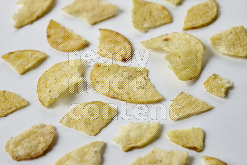 Chips snacks on white background