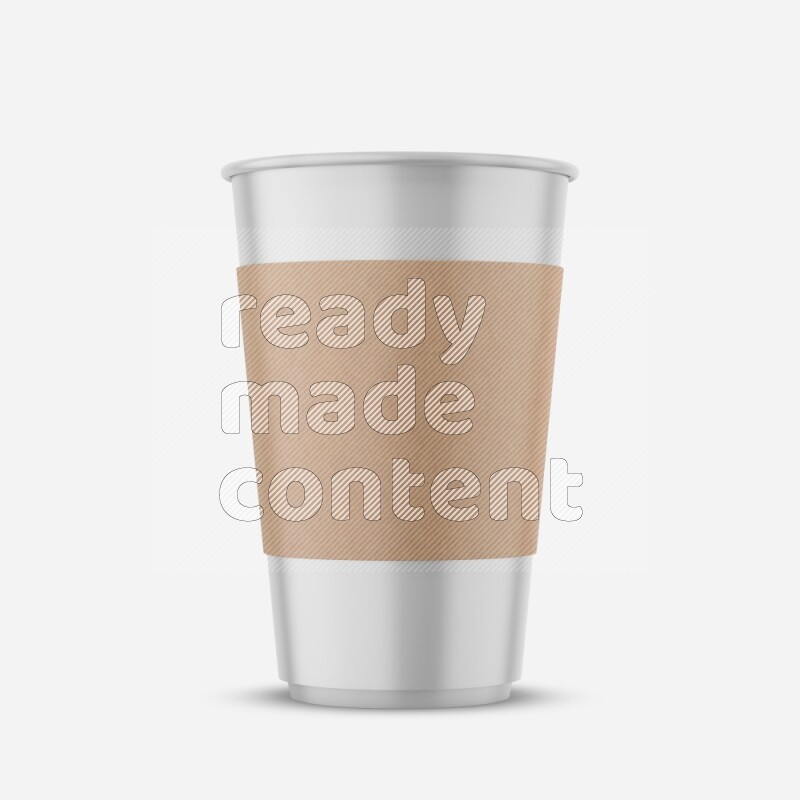 Paper hot cup mockup with holder isolated on white background 3d rendering