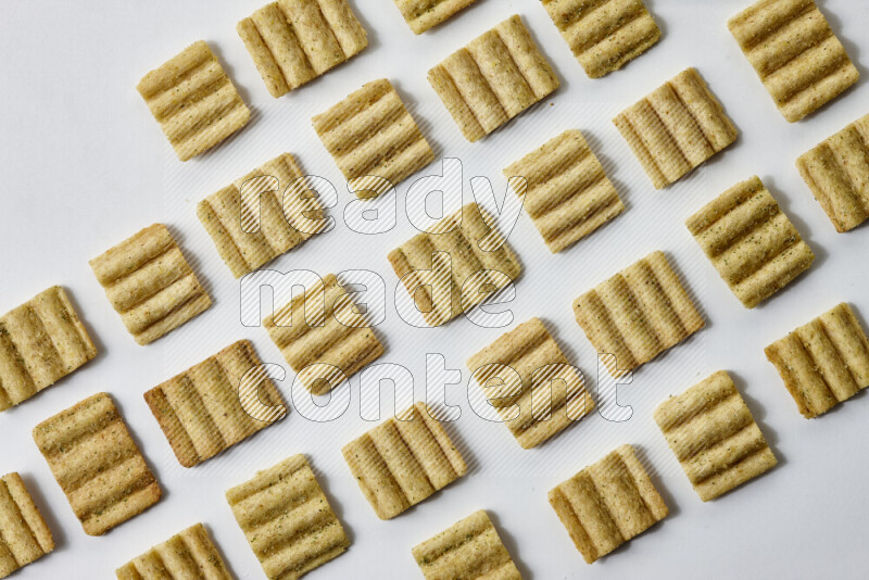 Crackers snacks on white background