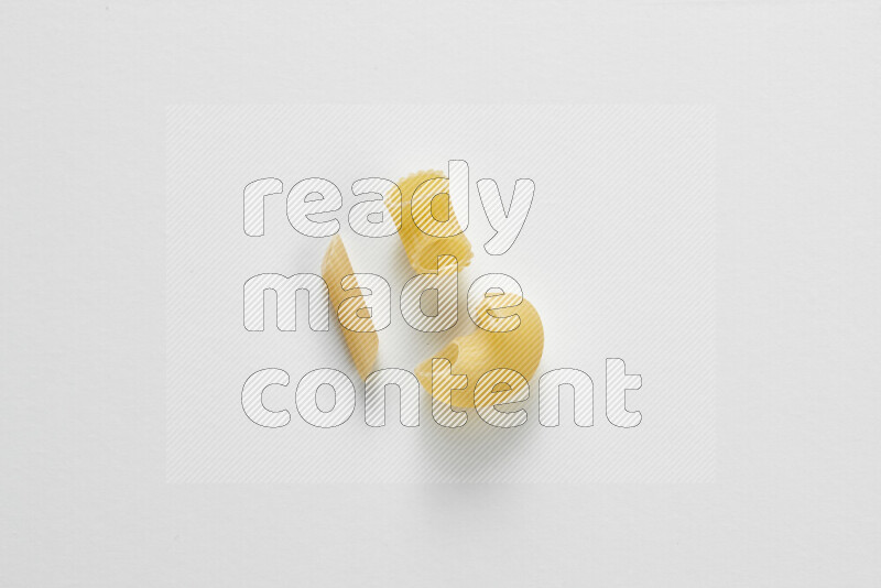 Different pasta types on white background