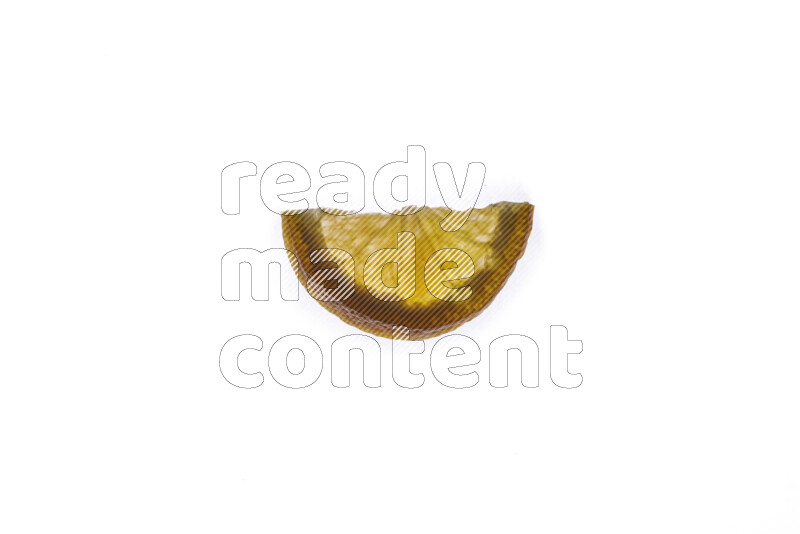 Orange slices on illuminated white background