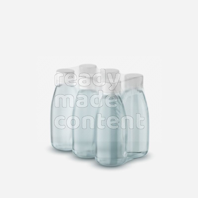 Plastic water bottles mockup wrapped isolated on white background 3d rendering