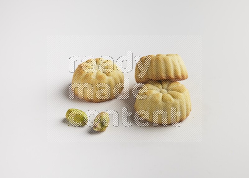 Three Pieces of Maamoul direct on white background