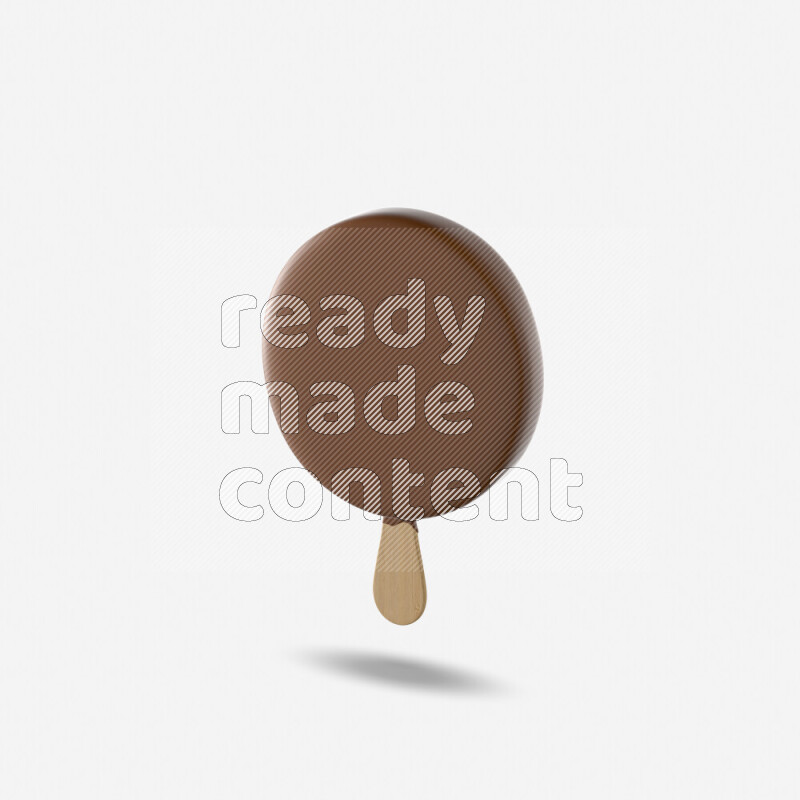 Chocolate ice cream stick mockup isolated on white background 3d rendering