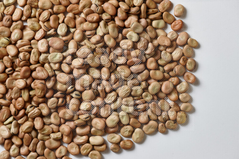 Fava beans on white background