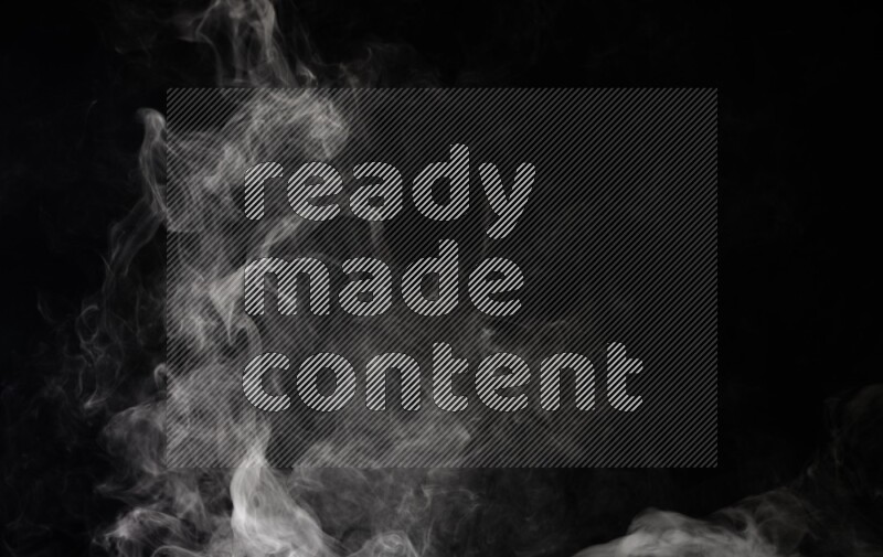 irregular white smoke on black background.