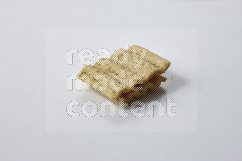 Crackers snacks on white background