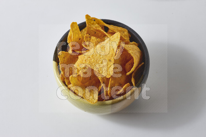 Nachos snacks on white background