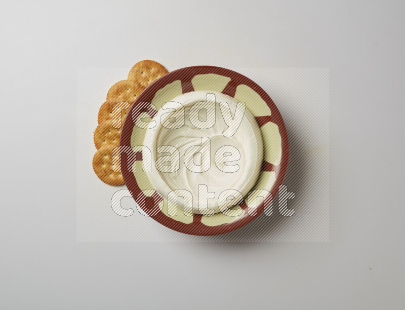 Plain Lebnah in a traditional plate on a white background