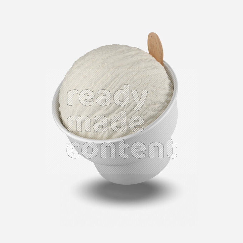 Ice cream in a white rough paper cup mockup isolated on white background 3d rendering