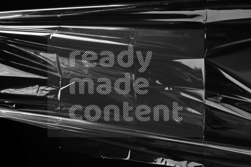 Plastic wrap texture on black background