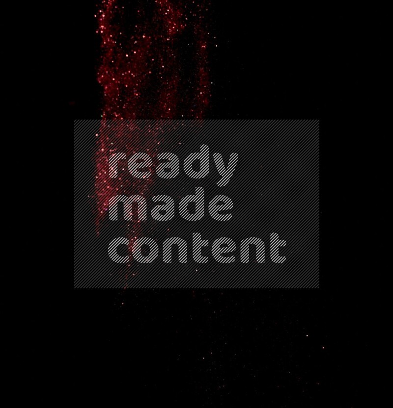 Red glitter powder isolated on black background