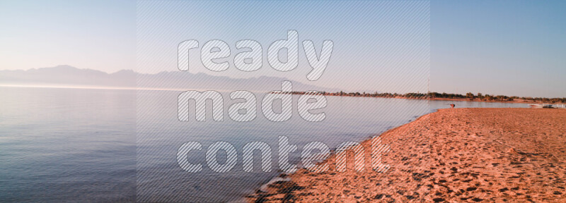 Panorama of sea view in sunlight