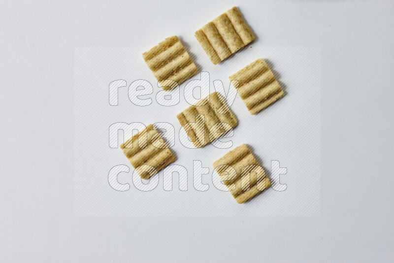Crackers snacks on white background