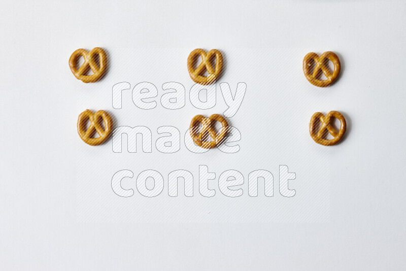 Pretzels snacks on white background