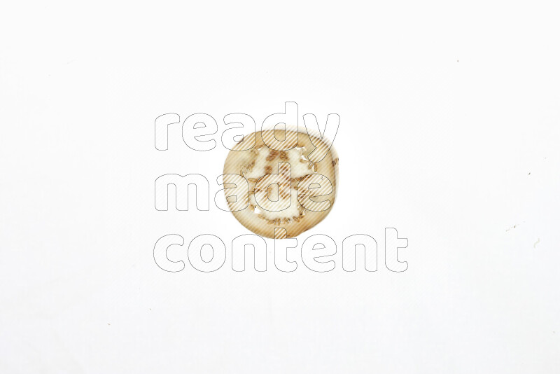 Eggplant slices on illuminated white background
