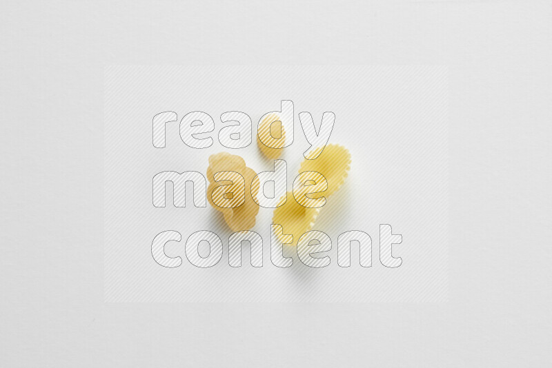 Different pasta types on white background