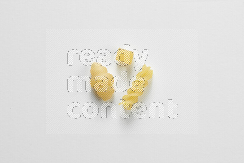 Different pasta types on white background