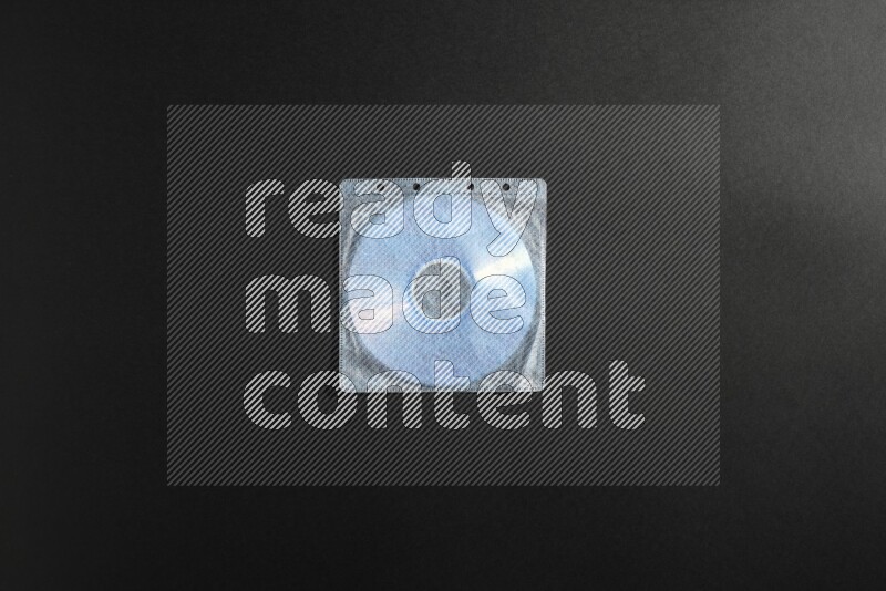 CD plastic cover on black background