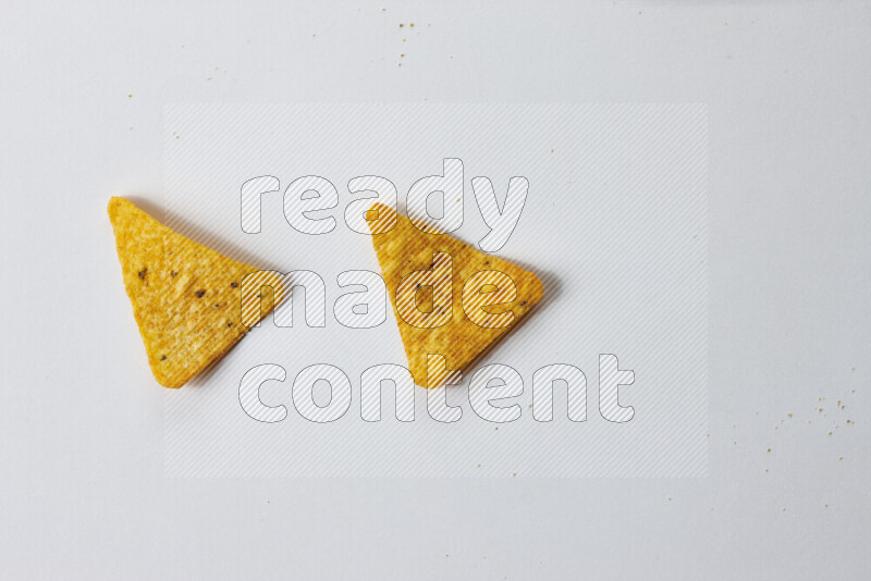 Nachos snacks on white background