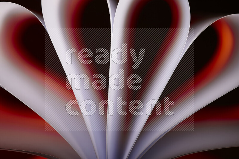 فن تجريدي يعرض منحنيات وتدرجات اللون الأبيض والبرتقالي مكونه بضوء ملون