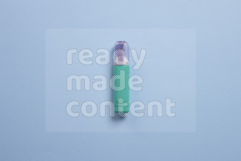 Different school supplies on blue background