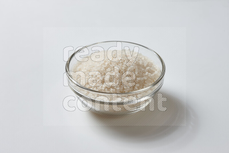 White rice on white background