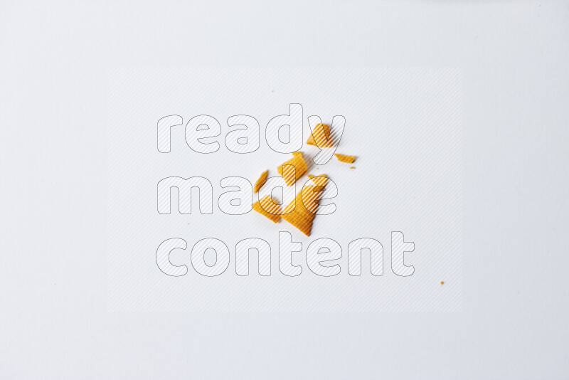 Assorted snacks on white background