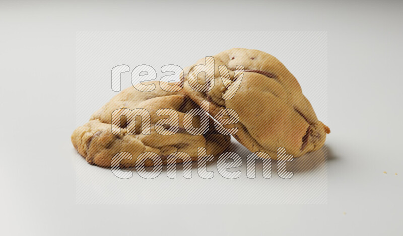 chocolate chip cookies on a white background