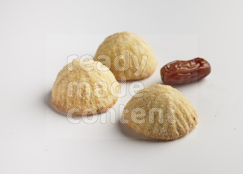 Three Pieces of Maamoul direct on white background