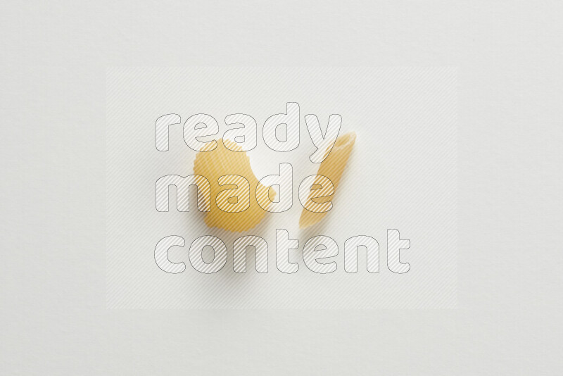 Different pasta types on white background