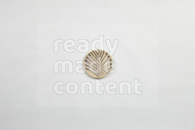 Crafted wooden coasters on white background