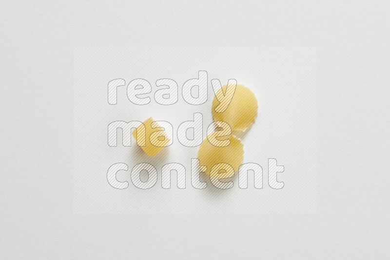 Different pasta types on white background