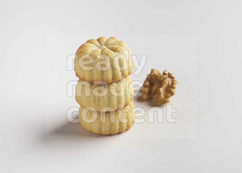 Three Pieces of Maamoul direct on white background