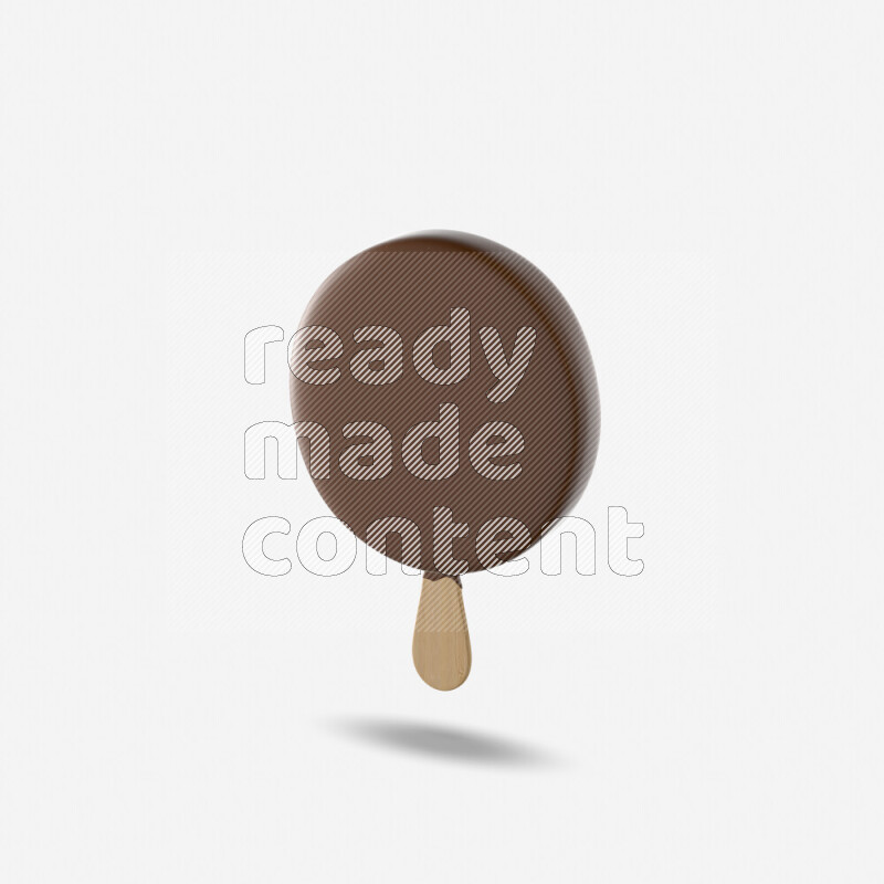 Chocolate ice cream stick mockup isolated on white background 3d rendering