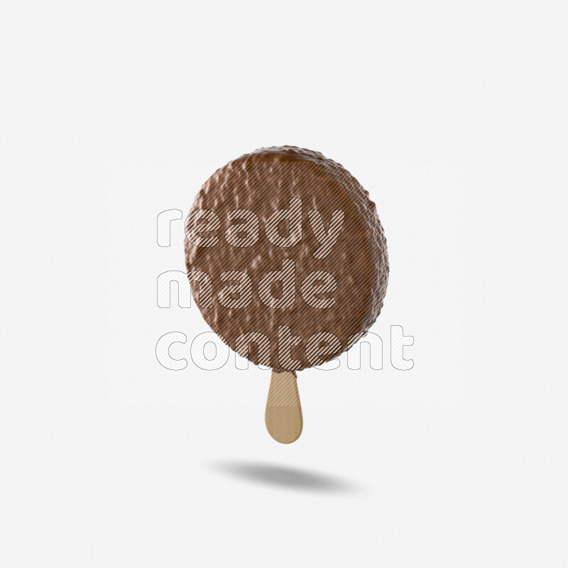 Chocolate ice cream stick mockup isolated on white background 3d rendering