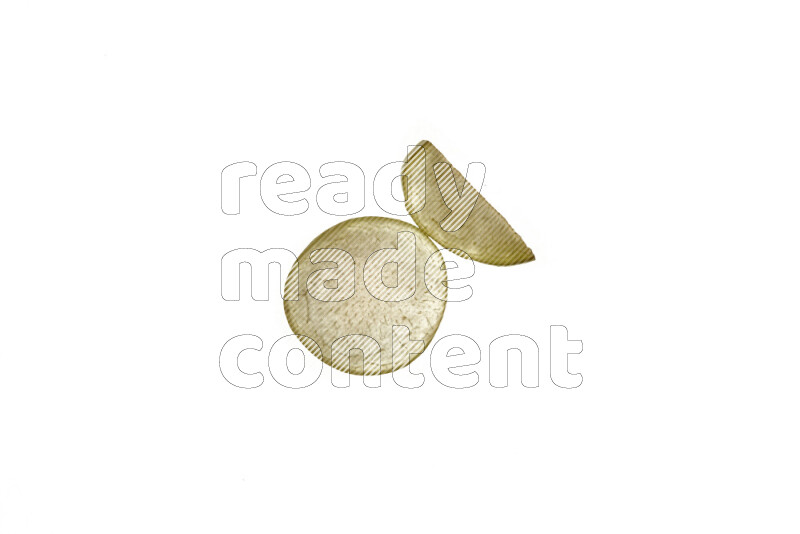 Plum slices on illuminated white background