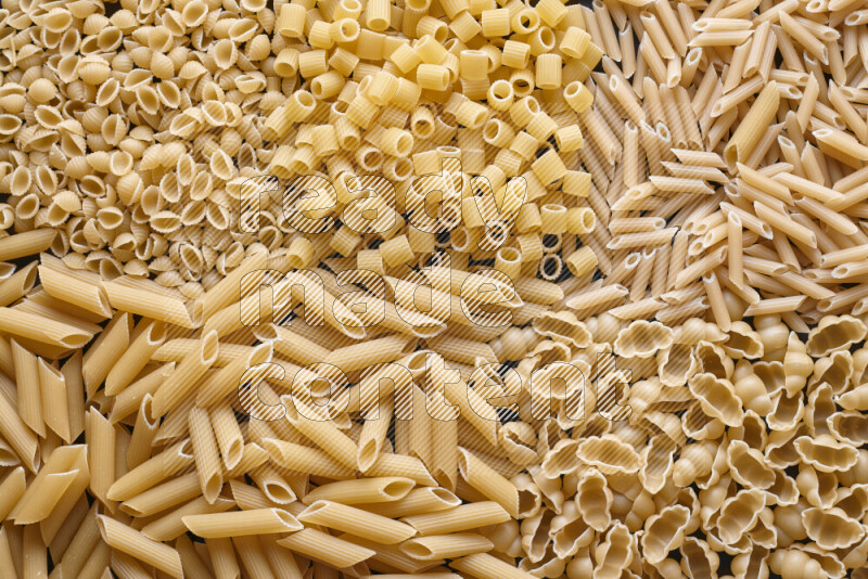5 types of pasta filling the frame