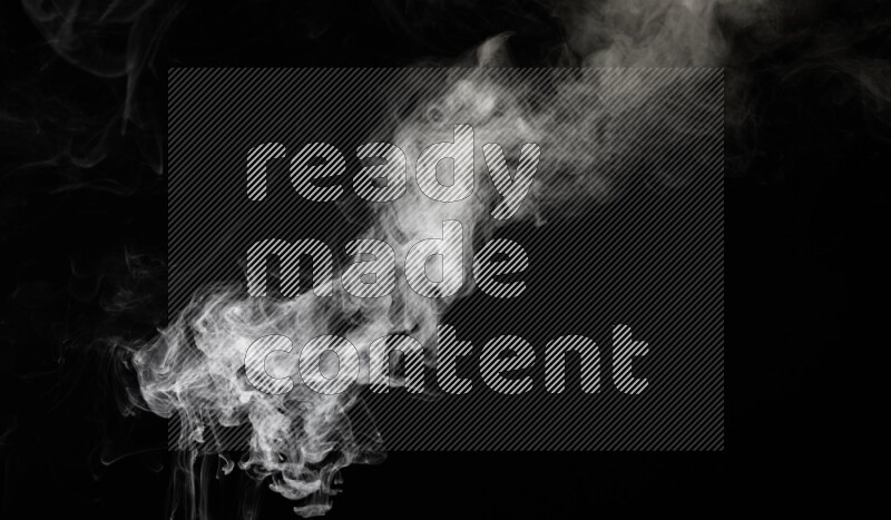 irregular white smoke on black background.