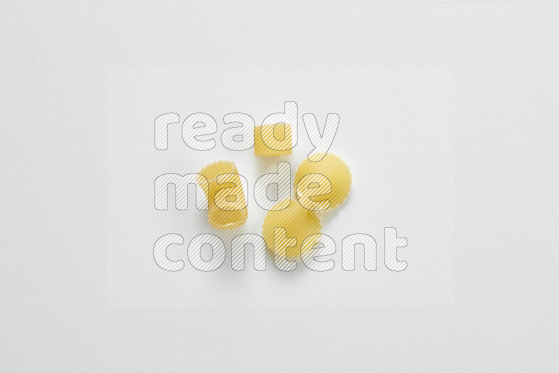 Different pasta types on white background