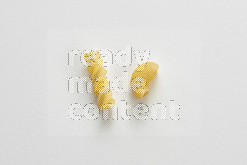Different pasta types on white background