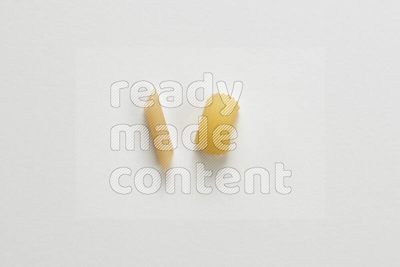 Different pasta types on white background