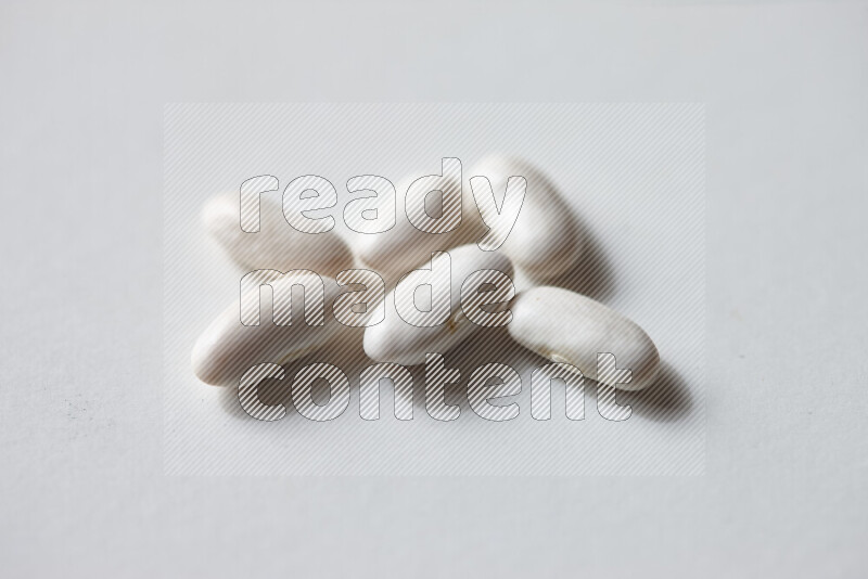 White beans on white background