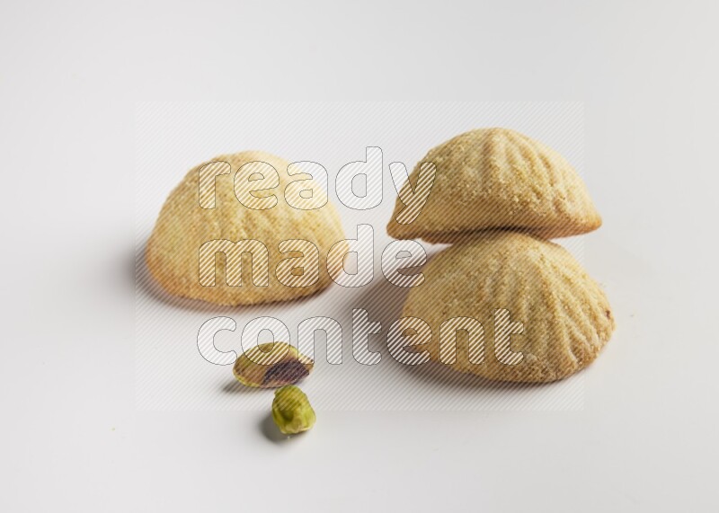 Three Pieces of Maamoul direct on white background